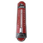Vintage Lion Gas Sign – Service Station Pump Ad Sign on Porcelain Thermometer - Image 2