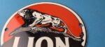 Vintage Lion Gasoline Sign – Motor Gas Service Station Pump Plate Porcelain Sign - Image 12