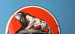 Vintage Lion Gasoline Sign – Motor Gas Service Station Pump Plate Porcelain Sign - Image 5