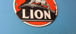 Vintage Lion Gasoline Sign – Motor Gas Service Station Pump Plate Porcelain Sign - Image 7