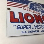 Vintage Lion Oil Sign – Service Station Gas Pump Advertising Porcelain Sign - Image 11