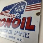 Vintage Lion Oil Sign – Service Station Gas Pump Advertising Porcelain Sign - Image 13