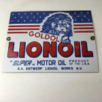 Vintage Lion Oil Sign – Service Station Gas Pump Advertising Porcelain Sign - Image 15