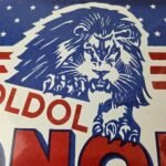 Vintage Lion Oil Sign – Service Station Gas Pump Advertising Porcelain Sign - Image 3