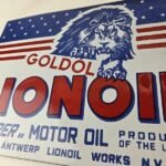 Vintage Lion Oil Sign – Service Station Gas Pump Advertising Porcelain Sign - Image 4