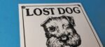 Vintage Lost Dog Porcelain Sign – Wanted Notice Missing Gas Pump Plate Sign - Image 5