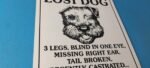 Vintage Lost Dog Porcelain Sign – Wanted Notice Missing Gas Pump Plate Sign - Image 6