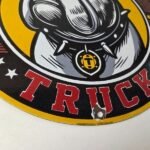 Vintage Mack Trucks Porcelain Sign – Sales Service Gas Pump Advertising Sign - Image 11