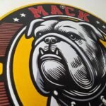 Vintage Mack Trucks Porcelain Sign – Sales Service Gas Pump Advertising Sign - Image 5