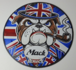Vintage Mack Trucks Sign – British Bulldog Auto Gas Pump Porcelain Ad Sign - Image 12