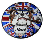 Vintage Mack Trucks Sign – British Bulldog Auto Gas Pump Porcelain Ad Sign