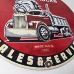 Vintage Mack Trucks Sign – Sales Service Diesel Gas Pump Porcelain Sign - Image 11