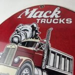 Vintage Mack Trucks Sign – Sales Service Diesel Gas Pump Porcelain Sign - Image 12