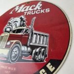 Vintage Mack Trucks Sign – Sales Service Diesel Gas Pump Porcelain Sign - Image 13