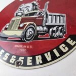Vintage Mack Trucks Sign – Sales Service Diesel Gas Pump Porcelain Sign - Image 14