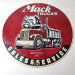 Vintage Mack Trucks Sign – Sales Service Diesel Gas Pump Porcelain Sign - Image 15