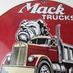 Vintage Mack Trucks Sign – Sales Service Diesel Gas Pump Porcelain Sign - Image 3