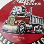 Vintage Mack Trucks Sign – Sales Service Diesel Gas Pump Porcelain Sign - Image 4