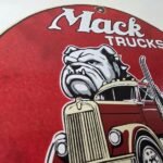 Vintage Mack Trucks Sign – Sales Service Diesel Gas Pump Porcelain Sign - Image 5