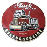 Vintage Mack Trucks Sign – Sales Service Diesel Gas Pump Porcelain Sign - Image 2