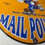 Vintage Mail Pouch Sign – Mickey Mouse Tobacco Chew Gas Pump Porcelain Sign - Image 11