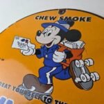 Vintage Mail Pouch Sign – Mickey Mouse Tobacco Chew Gas Pump Porcelain Sign - Image 12