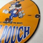 Vintage Mail Pouch Sign – Mickey Mouse Tobacco Chew Gas Pump Porcelain Sign - Image 13