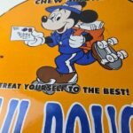 Vintage Mail Pouch Sign – Mickey Mouse Tobacco Chew Gas Pump Porcelain Sign - Image 4