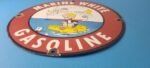 Vintage Marine White Gasoline Sign – Richie Rich Porcelain Auto Gas Pump Sign - Image 11