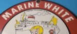 Vintage Marine White Gasoline Sign – Richie Rich Porcelain Auto Gas Pump Sign - Image 13