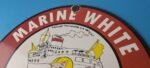 Vintage Marine White Gasoline Sign – Richie Rich Porcelain Auto Gas Pump Sign - Image 8