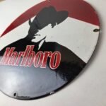 Vintage Marlboro Cigarette Sign – Porcelain Tobacco Gas Pump Plate Sign - Image 13