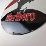 Vintage Marlboro Cigarette Sign – Porcelain Tobacco Gas Pump Plate Sign - Image 14