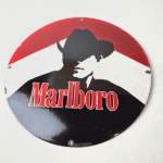 Vintage Marlboro Cigarette Sign – Porcelain Tobacco Gas Pump Plate Sign - Image 15