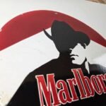 Vintage Marlboro Cigarette Sign – Porcelain Tobacco Gas Pump Plate Sign - Image 5