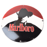 Vintage Marlboro Cigarette Sign – Porcelain Tobacco Gas Pump Plate Sign - Image 2