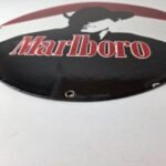 Vintage Marlboro Cigarette Sign – Porcelain Tobacco Gas Pump Plate Sign - Image 10
