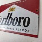 Vintage Marlboro Cigarette Sign – Porcelain Tobacco Gas Pump Store Sign - Image 13