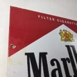 Vintage Marlboro Cigarette Sign – Porcelain Tobacco Gas Pump Store Sign - Image 5