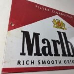 Vintage Marlboro Cigarette Sign – Porcelain Tobacco Gas Pump Store Sign - Image 6
