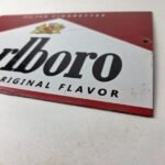 Vintage Marlboro Cigarette Sign – Porcelain Tobacco Gas Pump Store Sign - Image 10