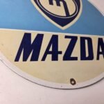 Vintage Mazda Porcelain Sign – Automobiles Mechanic Repair Shop Gas Pump Sign - Image 11