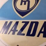 Vintage Mazda Porcelain Sign – Automobiles Mechanic Repair Shop Gas Pump Sign - Image 4