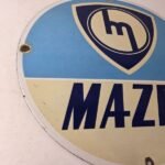 Vintage Mazda Porcelain Sign – Automobiles Mechanic Repair Shop Gas Pump Sign - Image 6