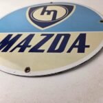Vintage Mazda Porcelain Sign – Automobiles Mechanic Repair Shop Gas Pump Sign - Image 10
