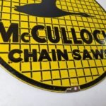Vintage McCulloch Porcelain Sign – Chain Saws Flying Duck Advertising Sign - Image 11