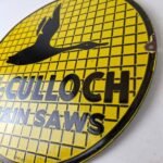 Vintage McCulloch Porcelain Sign – Chain Saws Flying Duck Advertising Sign - Image 13