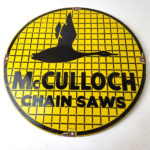 Vintage McCulloch Porcelain Sign – Chain Saws Flying Duck Advertising Sign - Image 15