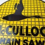 Vintage McCulloch Porcelain Sign – Chain Saws Flying Duck Advertising Sign - Image 3