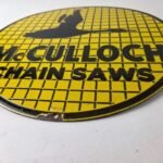 Vintage McCulloch Porcelain Sign – Chain Saws Flying Duck Advertising Sign - Image 10
